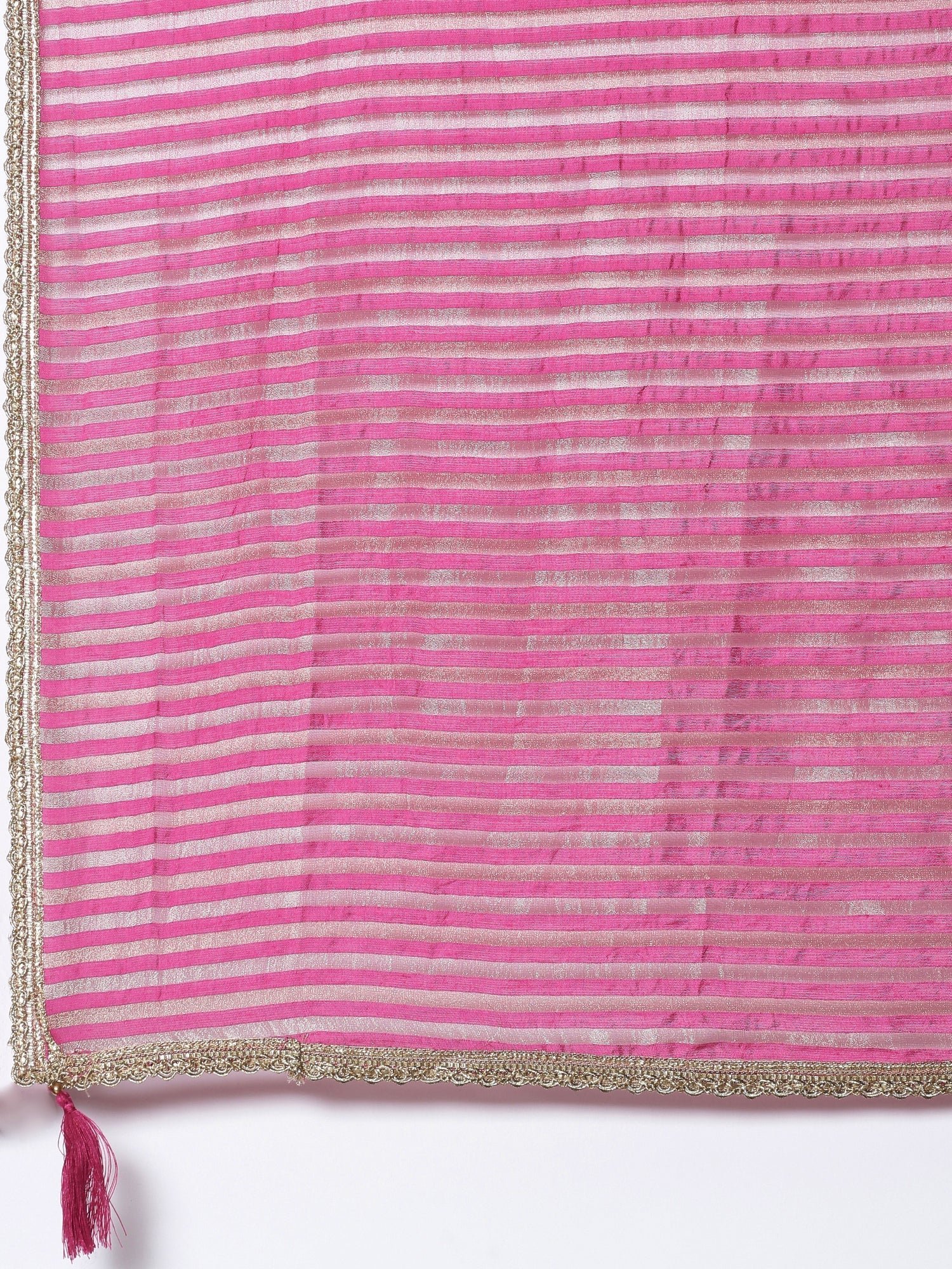 Pink Tissue Suit Embroidered three piece set - Image 7