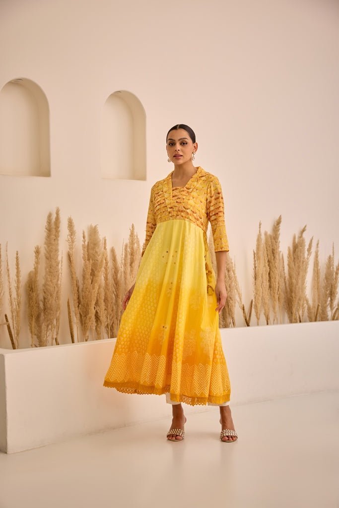 Websprint Lemon Curved Embroidered Dress - Elegant, Intricately Embroidered Silhouette - Image 5