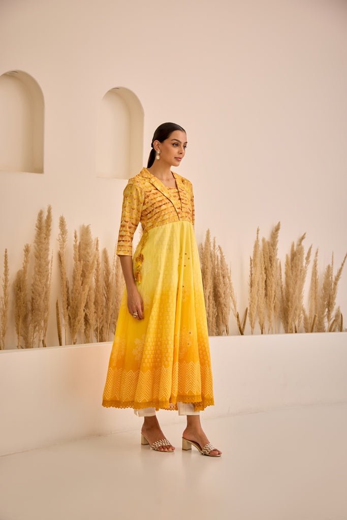 Websprint Lemon Curved Embroidered Dress - Elegant, Intricately Embroidered Silhouette - Image 2