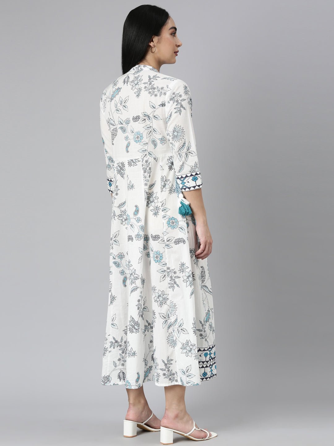 Websprint Blue Straight-Cut Casual Floral Maxi Dresses - Effortless Everyday Elegance - Image 3