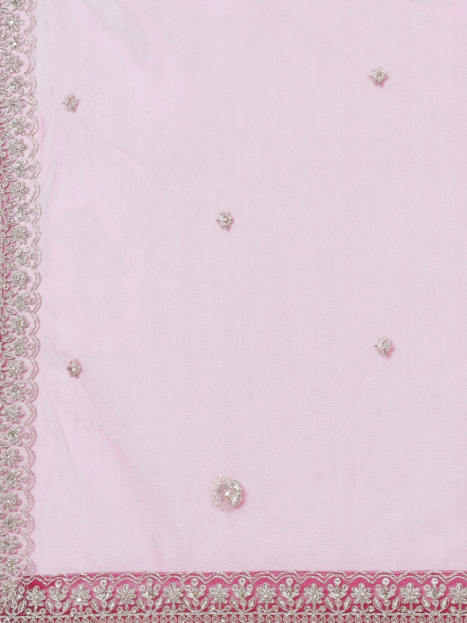 Banaras pink emrboidered Three piece ghagra set - Image 8