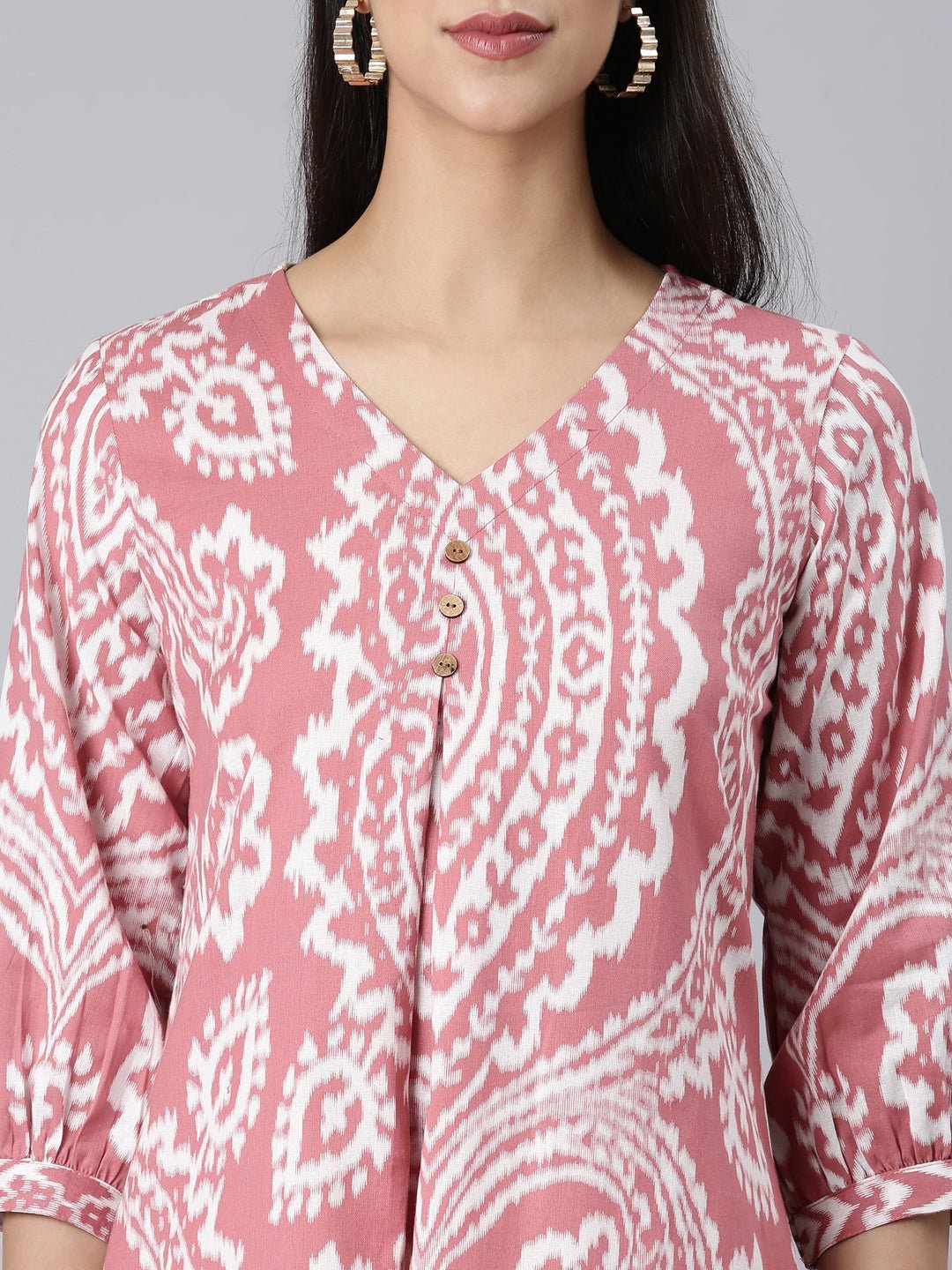 Websprint Pink Casual Floral A-Line Kurta - Image 5