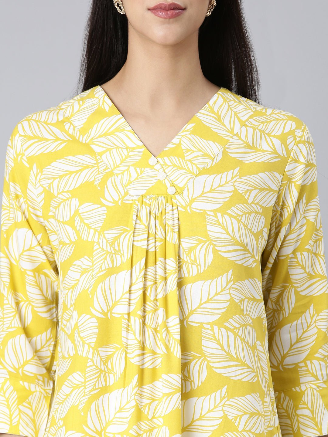 Websprint Yellow Casual Floral Straight Kurta - Image 5