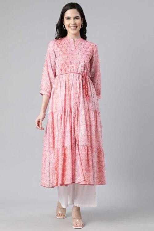 Transacthubs Pink Floral Straight Maxi Dresses – Casual Chic
