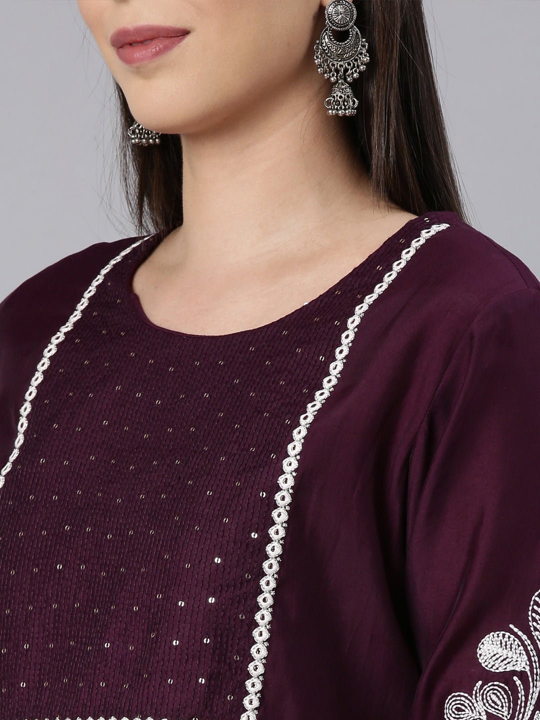 Websprint Purple Straight Casual Solid Straight Kurta - Image 5