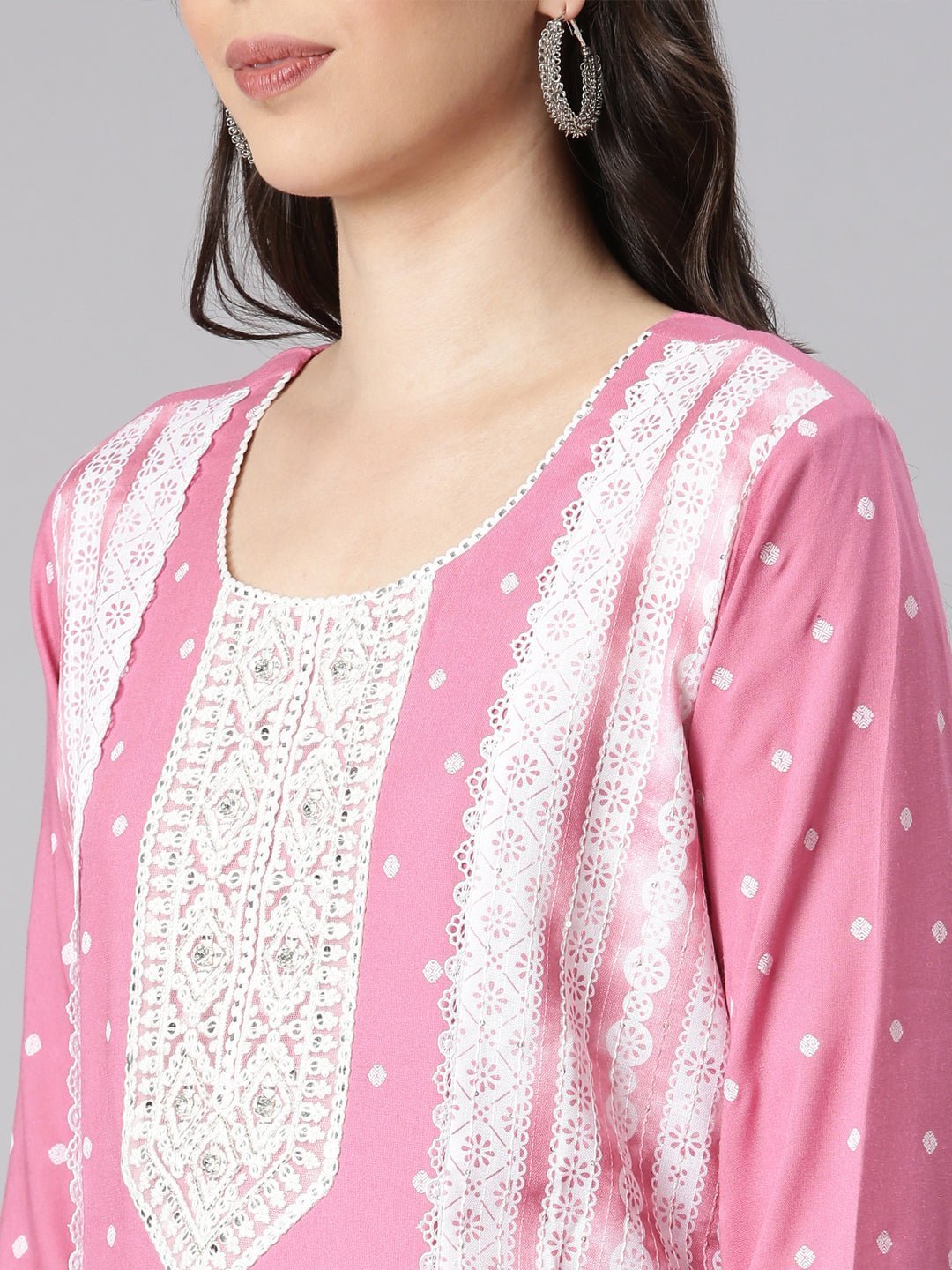 Websprint Pink Casual Solid Straight Kurta - Image 4