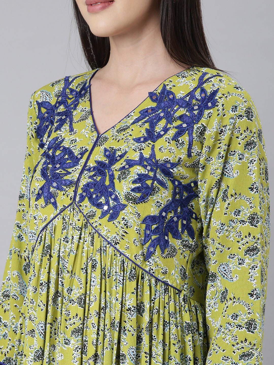Websprint Green Asymmetric Floral Maxi Dresses - Casual Chic & Effortless Comfort - Image 5