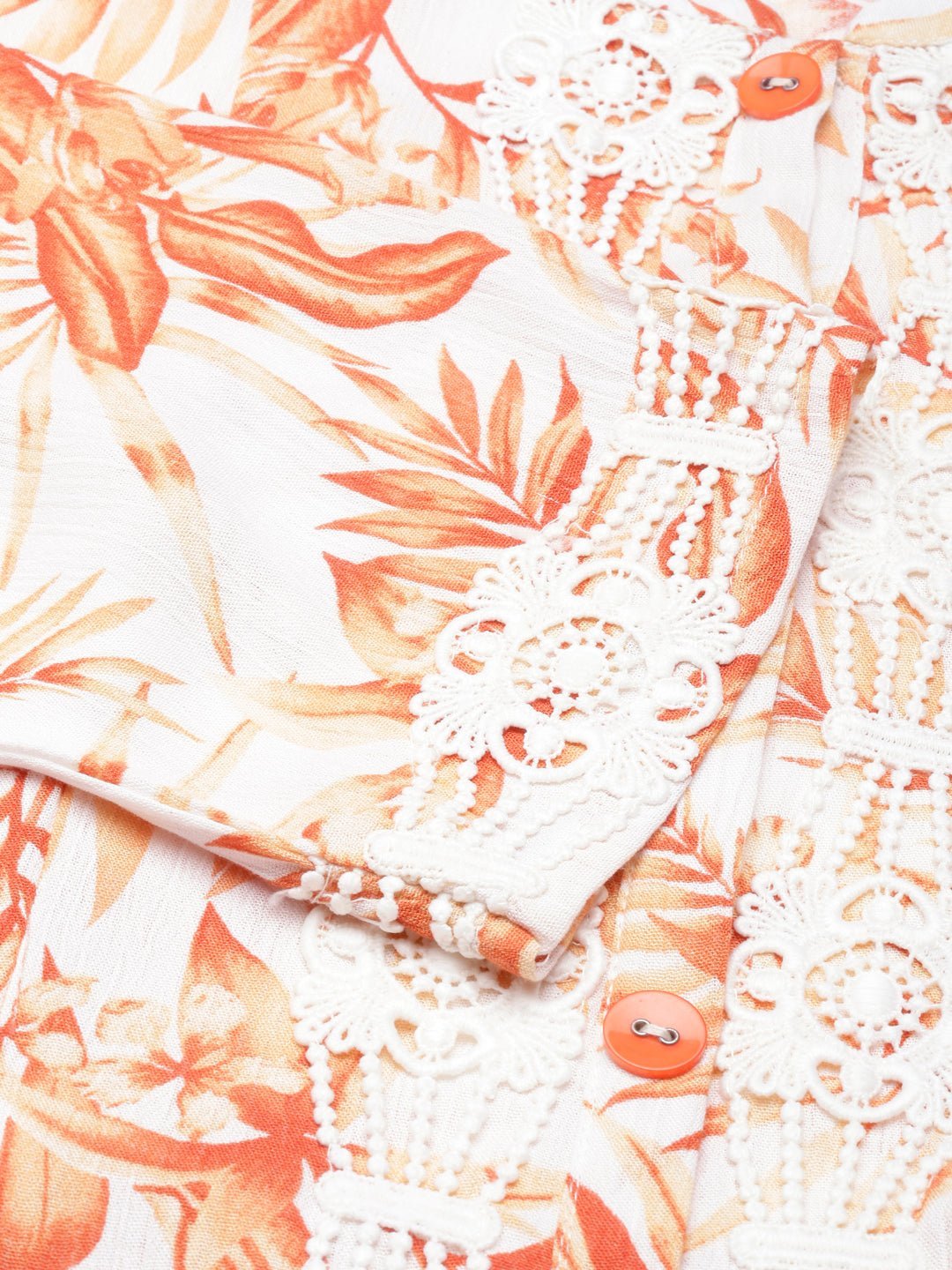 Websprint Orange Flared Floral Maxi Dresses - Casual, Chic & Flowy - Image 4