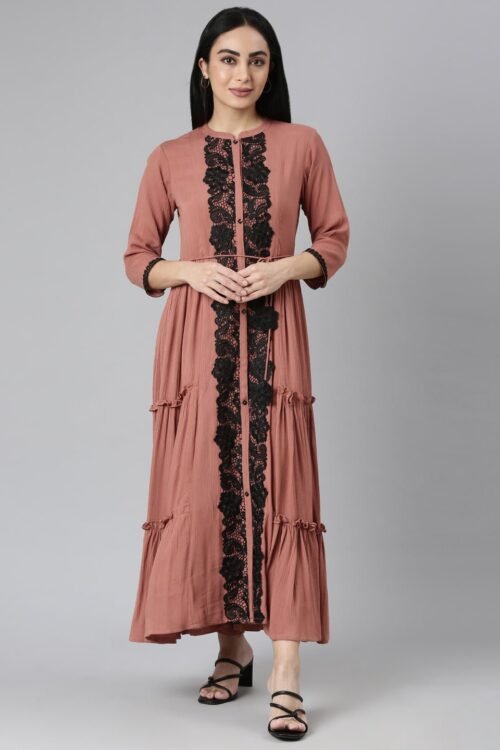 Websprint Brown Flared Casual Solid Maxi Dresses – Effortless Everyday